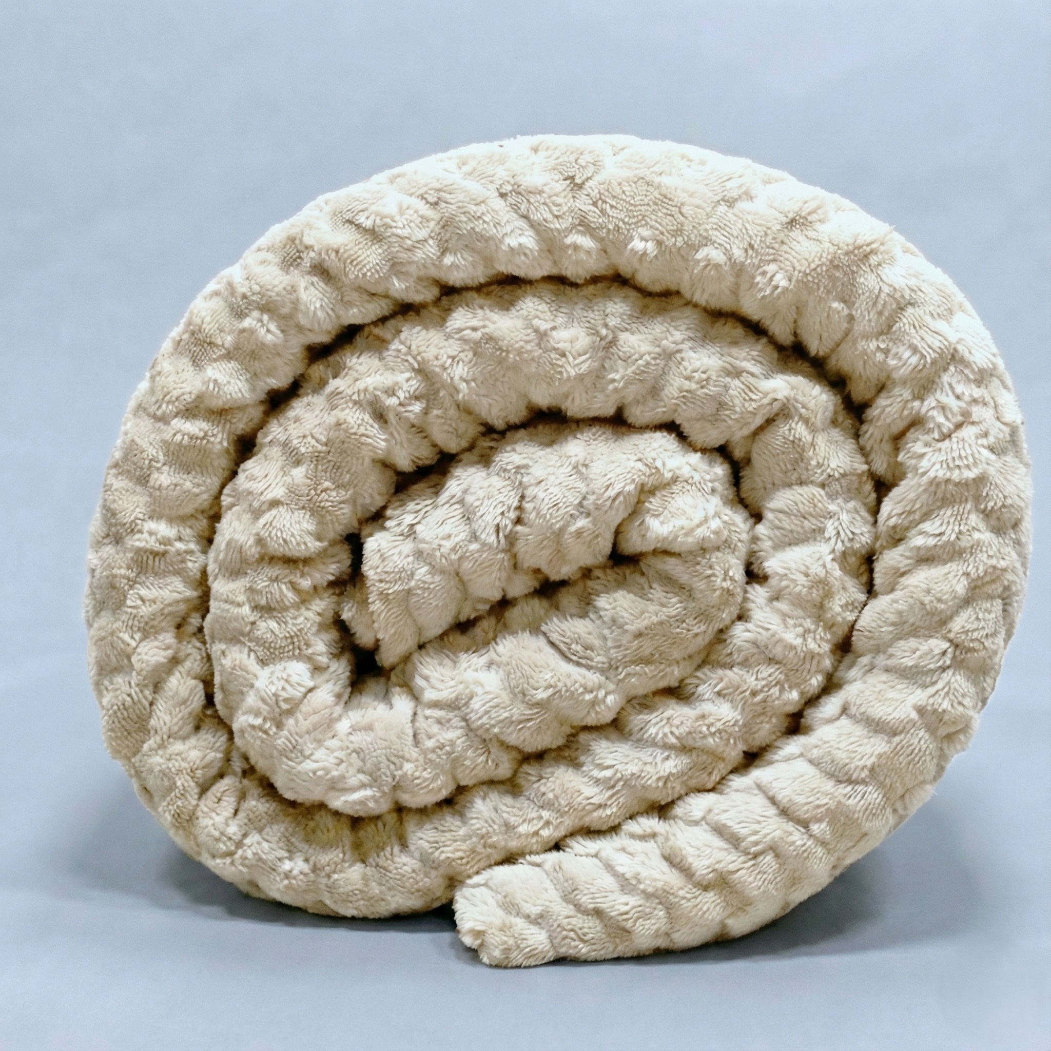 Cozy Fur Çift Taraflı Tavşan Tüyü/Sherpa Yatak Örtüsü Seti (3 Parça) Sand Bej