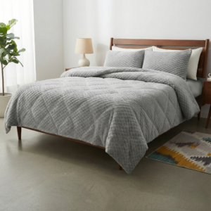 Cozy Fur Çift Taraflı Tavşan Tüyü/Sherpa Yatak Örtüsü Seti (3 Parça) Silver Gri